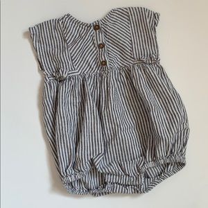 Navy stripe bubble romper